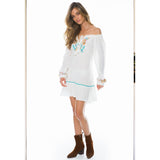 Beth Dutton Bohemian Dress Summer Spring Midi Dress Large V-neck Embroidered Short Dress