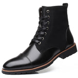 Western Shoes plus Size Men's Cotton Shoes Fashion Velvet Padded Warm Martin Boots