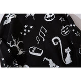 Men Sweater Dark Series Cartoon Fun Letters Brocade Sweater Men