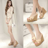 Platform Heels for Women Summer Peep Toe High Heel Slippers Sexy Beach Shoes