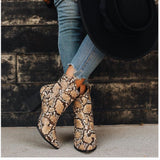 Python Boots High Heel Snake Skin Pattern Female Boots