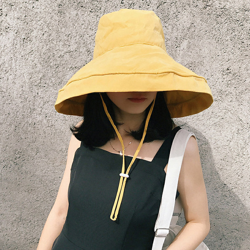 Big Hats Hat Wild Big Brim Sun Hat Female Summer Sun-Proof Bucket Hat