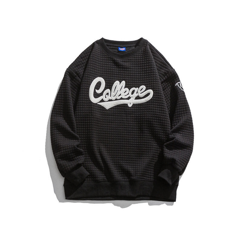 Man Fall Outfis Autumn Letters Printed Crew Neck Sweatshirt Casual Top Men