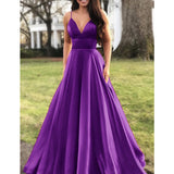 Mauve Dress Bridesmaid Summer Sexy V-neck Dress Strap Evening Dress