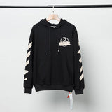 Off White Hoodie With Arrow Print Arrow Plus Size Casual And Comfortable Cotton Men'S Clothing Owt