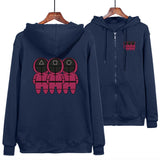 Squid Game Costume round Six Cartoon Printed Zipper Sweater