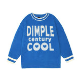 Men Sweater Embroidery Letter Color Matching Sweater Men's Pullover Top