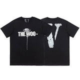 Vlone T Shirt Large V Printed Short-Sleeved T-Shirt Hip Hop Ji