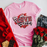 Valentine's Day T Shirt T-shirt Striped Love You Printed Summer