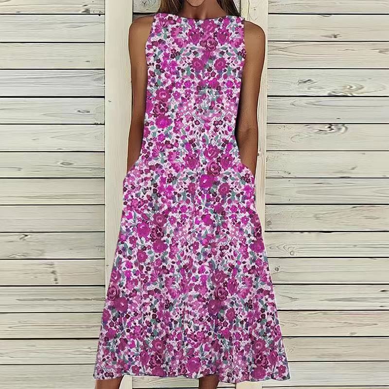 Betty Draper Valentine's Day Dress Digital Printed round Neck Dress