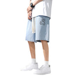 Men Denim Shorts NASA Joint-Name Jeans Loose Straight Casual