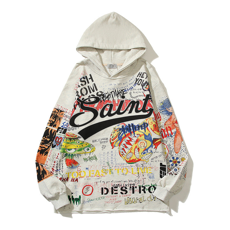 Kanye West Sunday Service Hoodie Graffiti Printing Hoodie Sweater
