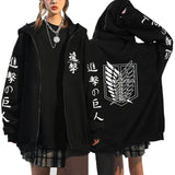 Anime Hoddies Anime Attack on Titan Zipper Sweater Leisure Sports Sweater Coat