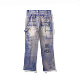 Man Fall Outfits Embroidered Ripped Jeans Fashion Brand Loose Straight
