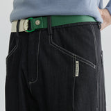 Men Jeans Stretch Black Tapered Jeans Casual