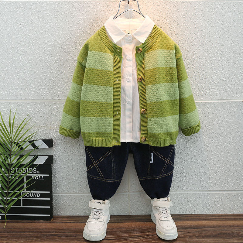 Toddler Boys Sweater Boys' Knitted Sweater Coat Spring and Autumn