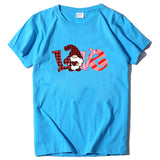 Valentine's Day T Shirt Short-Sleeved T-shirt Men's and Women's Love Printed round Neck Spring and Summer