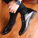 Men's Dress Shoes Classic Leather Oxfords Casual Cushioned Loafer Spring Men's Breathable Rubber Low-Top Business