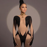 Women's Spring Clothing High Waist Contrast Color Skinny Hip Raise Sports Fitness Jumpsuit Women