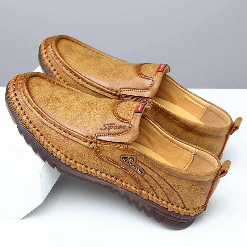 Men's Loafers Relaxedfit Slipon Loafer Men Shoes Men's Genuine Leather Shoes All-Match Casual