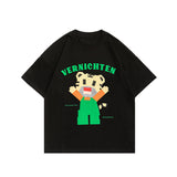 Men T Shitrs Cartoon Graphic Print Crew Neck