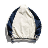 Man Fall Outfis Autumn Street Hip-Hop Contrast Color Stand-up Collar Jacket Boys Letter Embroidered Coat