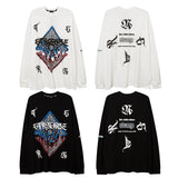 Man Fall Outfits Printed Long-Sleeved T-shirt Couple Hip-Hop Fashionable Brand Inner Wear Blouse Men