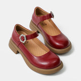 Mary Jane Shoes Spring Vintage Leather Shoes