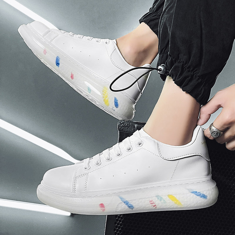 Flat Shoes Platform White Shoes Sports Board Shoes Men's Shoes Outdoor Casual Shoes