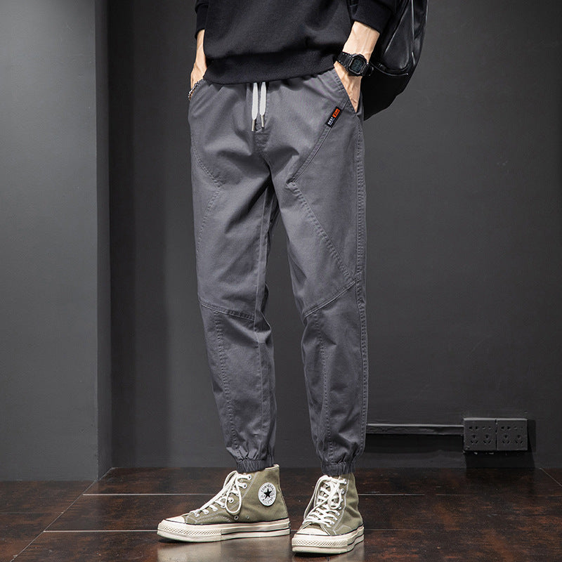 Cuffed Cargo Pants Men's Spring and Summer Pants Men's Spring Loose