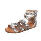 Women Open Toe Sandals Flats Summer Hollowed Leisure Sandals for Women