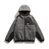 Man Fall Outfis Autumn Color Matching Lamb Wool Hooded Jacket Men's Casual Top