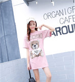 Moschino T Shirt T-Shirt Dress Loose Cotton Embroidered Letter Dress