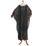 African Dashiki Dress Water Soluble Batwing Sleeve round Neck