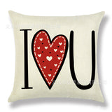 Valentine's Day Pillow Covers 4 Piece Random Styles Together, Home Decoration Red Letter Office Waist Cushion Cover