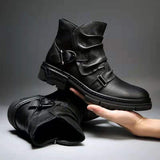 Yellowstone Cowboy Boots Men 'S High-Top Boots Large Size Winter Brown Round Toe Dr. Martens Boots