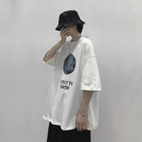 Men T-Shirts Loose Half Sleeve Print