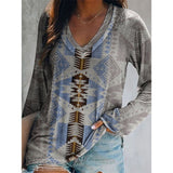 Romanian Gypsy Outfits Printed Long-Sleeved T-shirt for Women