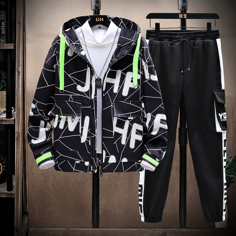 Men Jackets Jacket Two-Piece Hooded Loose