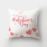 Valentine's Day Pillow Covers 4 Piece Random Styles Together, Letter Heart Printing Peach Skin Fabric Sofa Square Pillow Cushion Cover