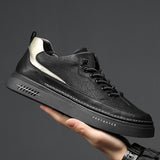 Flat Shoes Casual Shoes Men's Flat Sneakers Men's Fashion Shoes White Shoes Genuine Leather All-Match Men's Shoes