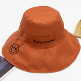 Women Bucket Hat Bucket Hat Double-Sided Smiling Face Sunshade
