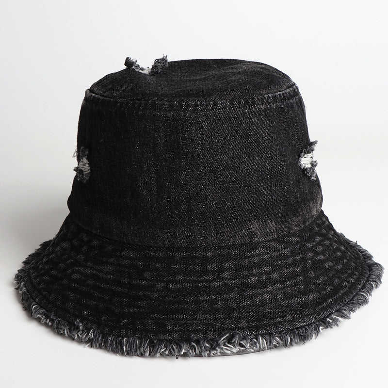Denim Bucket Hat Fishing Cap Cotton Print Fisherman Hat Female Burr Fashion Sun Hat