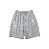 Men Shorts Summer Embroidered Casual Sweatpants Baggy Straight Trousers