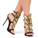 Gold Heels Summer High Heels Metal Stiletto Sandals