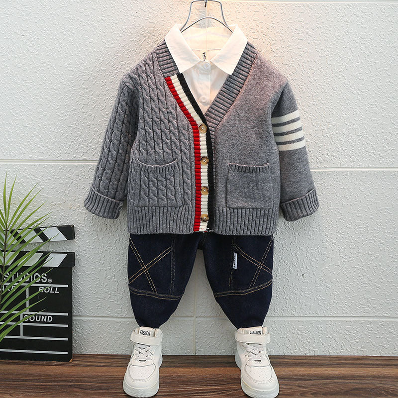 Toddler Boys Sweater Cardigan Autumn Sweater Coat