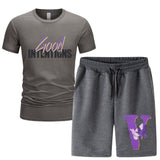 Vlone T Shirts & Shorts 2 Piece Set Short Sleeve T-Shirt Sports Summer