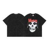 Skull T Shirt Skull Washed Old Loose