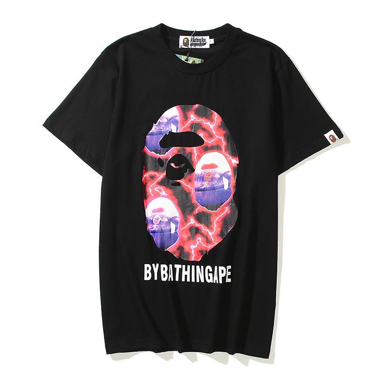 Bathing Ape T Shirt Ape Head Short Sleeve Cartoon Anime Loose-Fitting Casual T-shirt