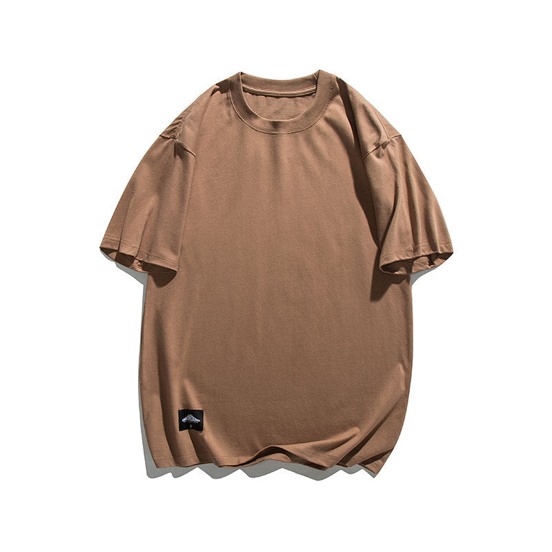 Men T Shitrs Basic Style Labeling Round Neck